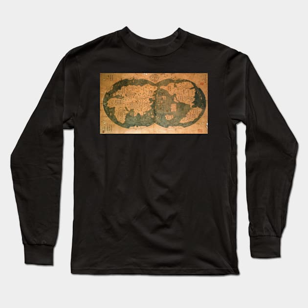 HD Trending Map of the World Viewed by Old Chinese People | High Quality Resolution Map | Rare Maps of the World | Antique Maps of the World Trending Now Best Seller Map Long Sleeve T-Shirt by benayache